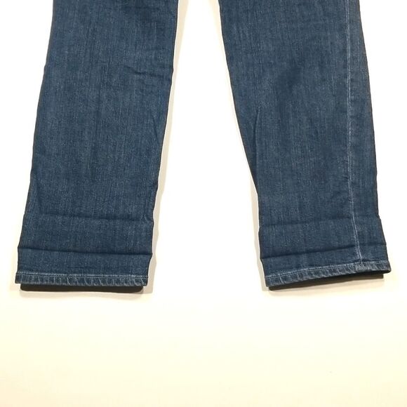 Gap Jeans Women 16 Blue Skinny Roll Up 5 Pocket Front Button Zip Distressed - Picture 9 of 12